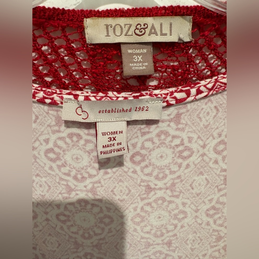 Red Cardigan Shrug/Bolero/Sweater w/ sleeveless top bundle (3X ~ both) - Picture 9 of 9